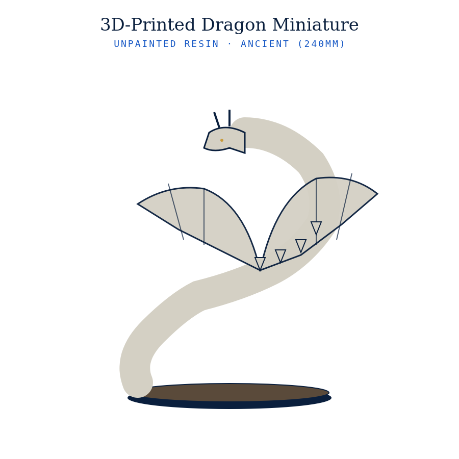 3D-Printed Dragon Miniature