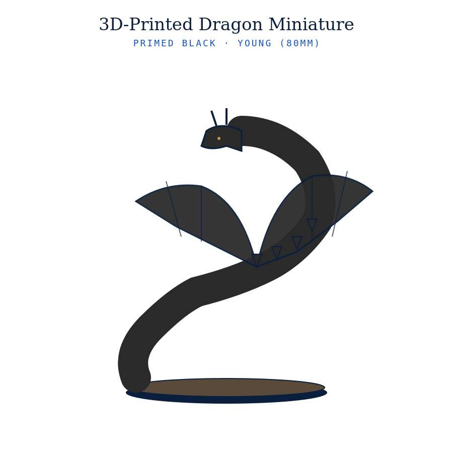 3D-Printed Dragon Miniature