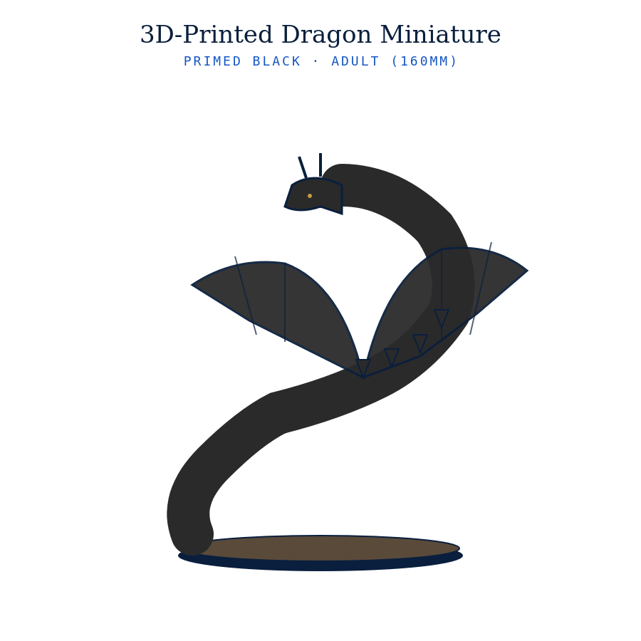 3D-Printed Dragon Miniature