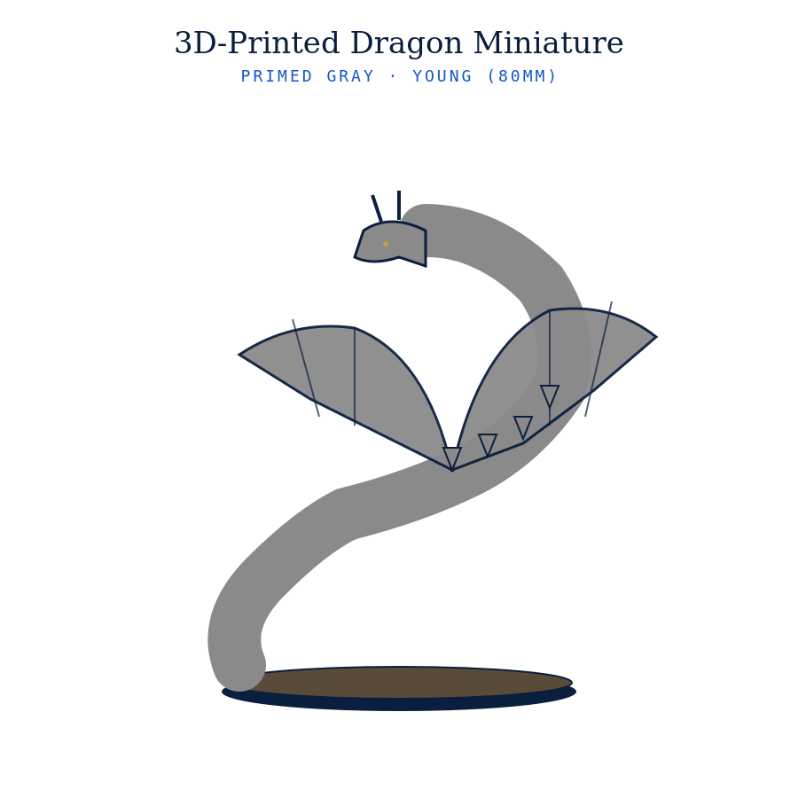 3D-Printed Dragon Miniature
