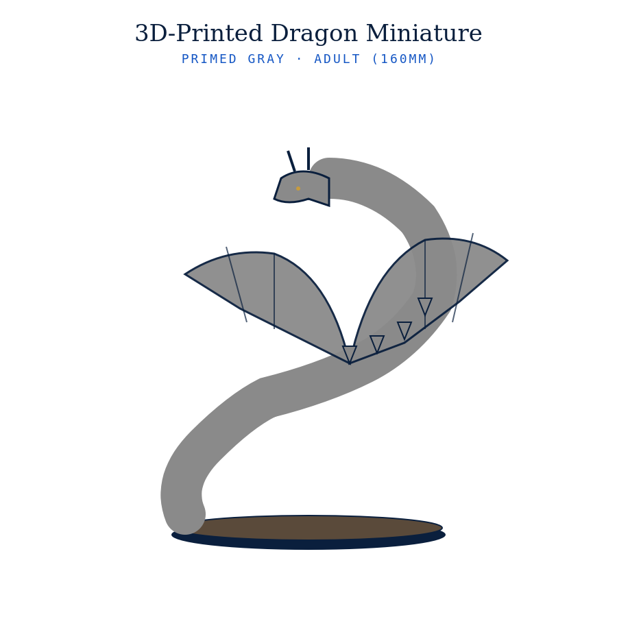 3D-Printed Dragon Miniature