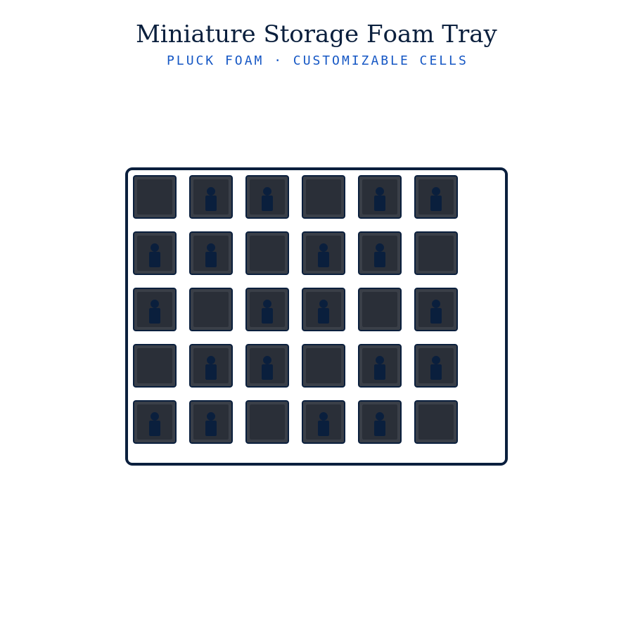 Miniature Storage Foam Tray (Pluck Foam)